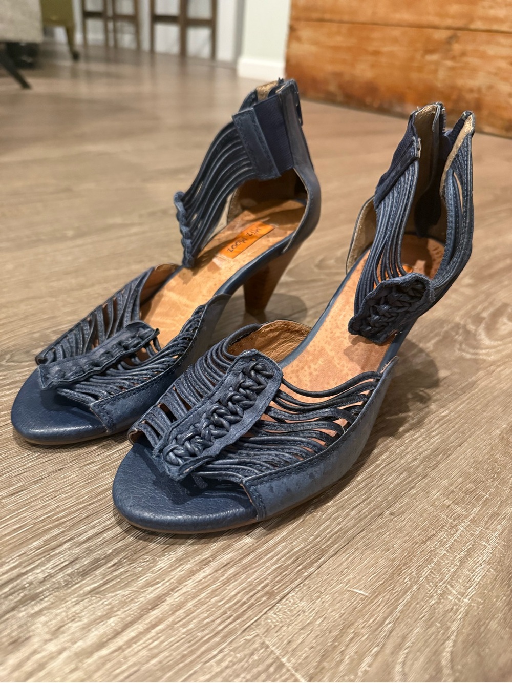 Miz Mooz Gladiator Kitten Heel Sandal in Blue Size 6.5